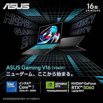 Amazon.co.jp: ASUS ゲーミングノートPC ASUS Gaming V16 V3607VM 16
