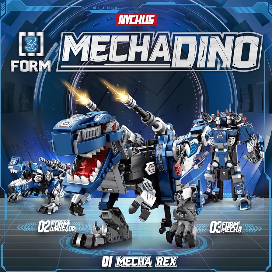 Amazon.com: NYCHUS Dinosaur Deformation Robot Toy, 3 in 1 Electric