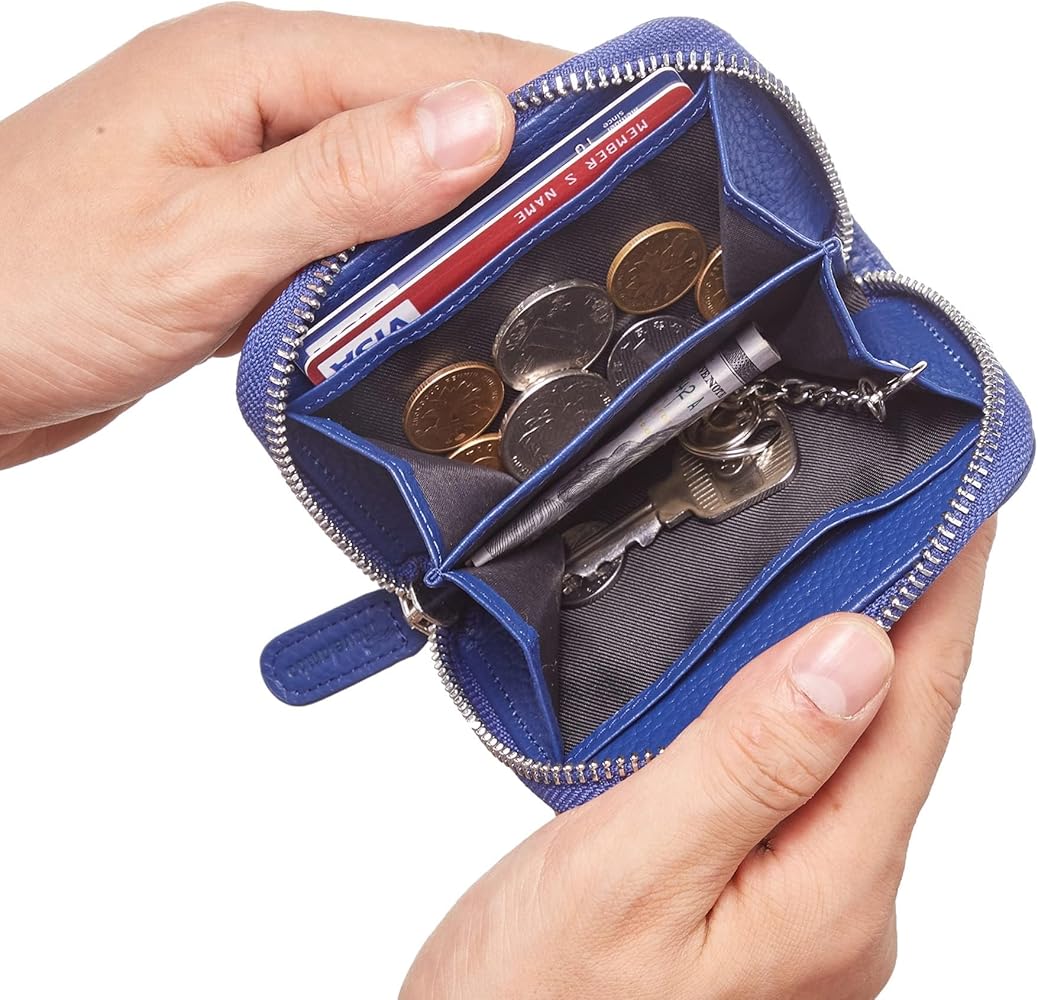 Amazon.com: Travelambo Genuine Leather Coin Case Small Wallet YKK