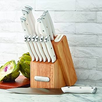 Farberware Edgekeeper Triple Riveted Knife Block Set with Built in