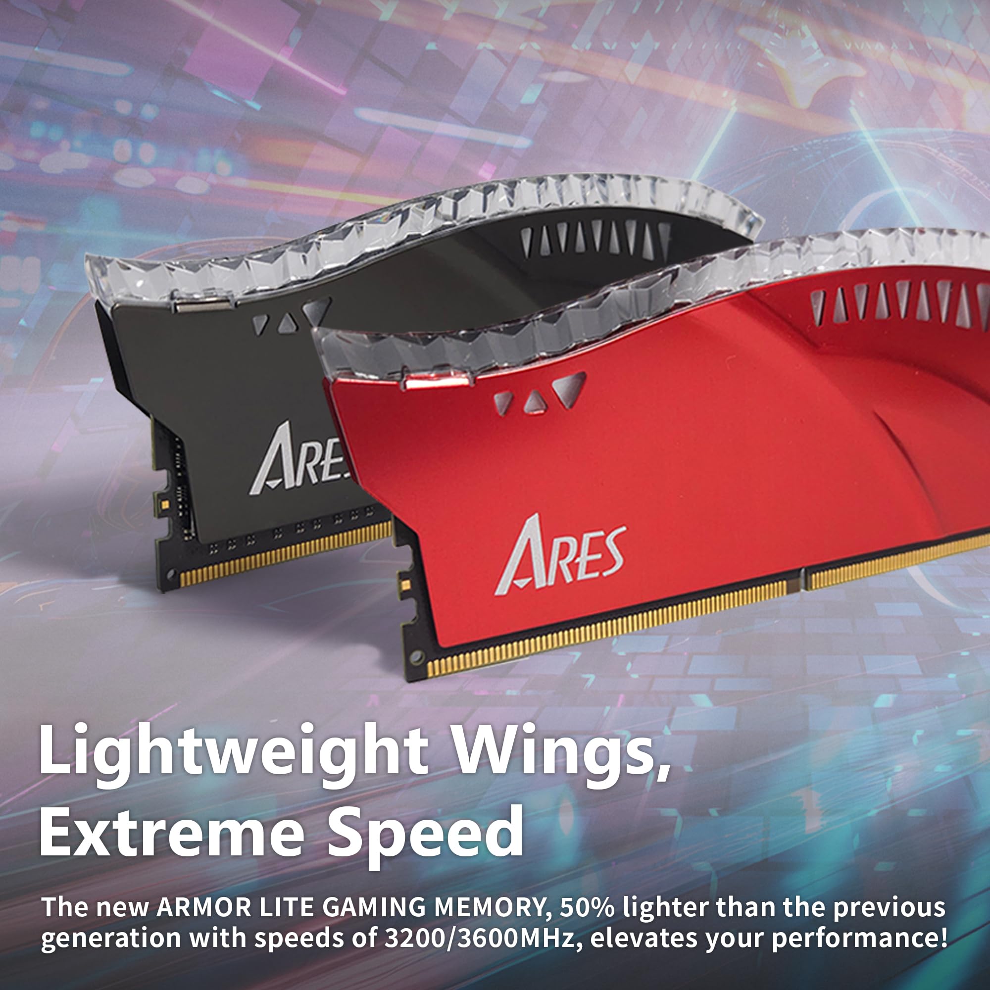 DATO 32GB DDR4 RAM, 16GBx2, Memory with RGB Heatsink 3200MHz CL16