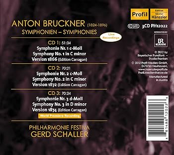 Anton Bruckner, Gerd Schaller, Philharmonie Festiva - Symphonies 1