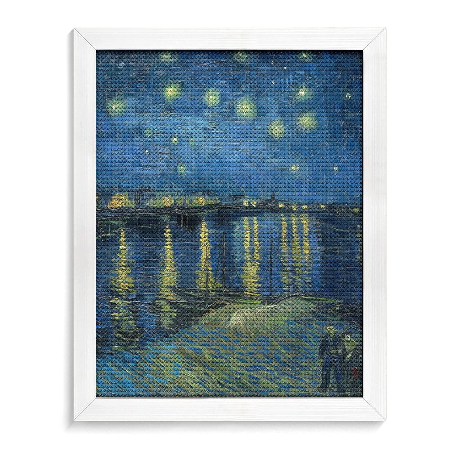 Amazon.co.jp: ゴッホ ローヌ川の星月夜 ダイヤモンドアート 5D ビーズ