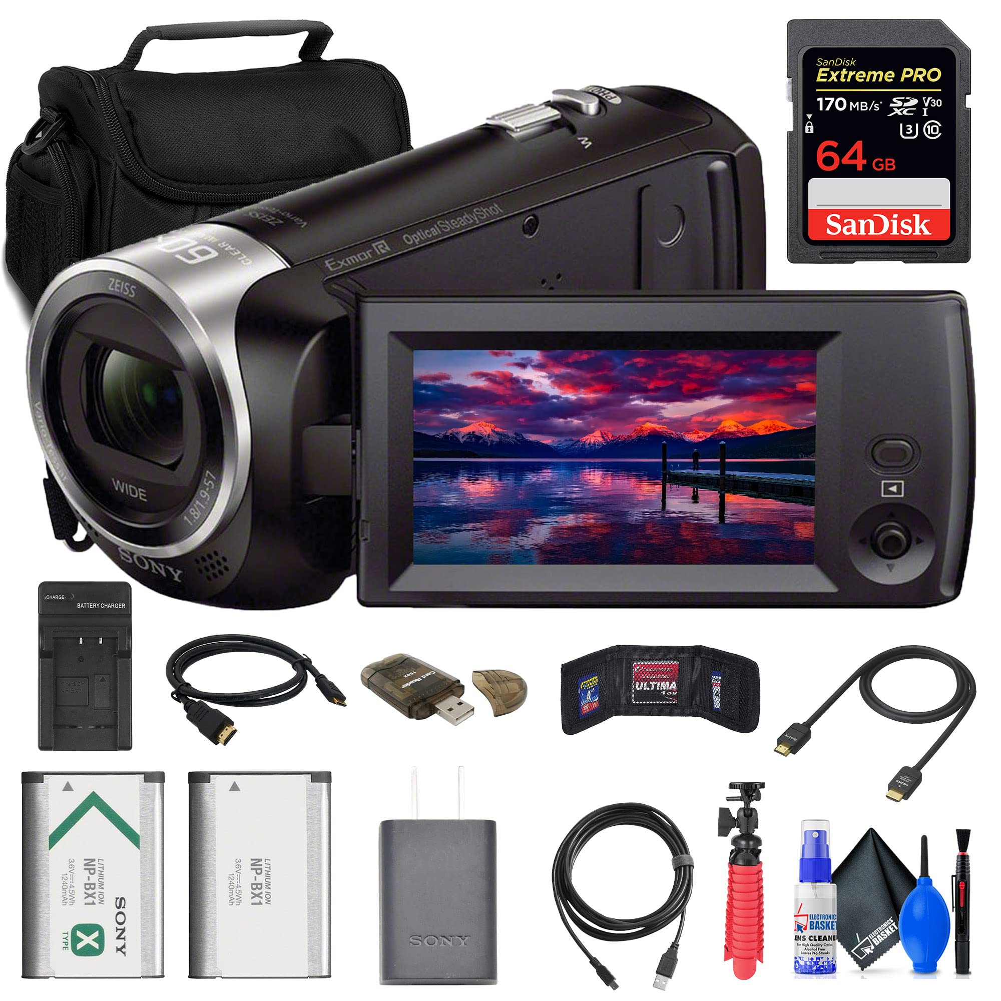 Amazon.com: Sony HDR-CX405 HD Handycam (HDRCX405/B) + 64GB Memory