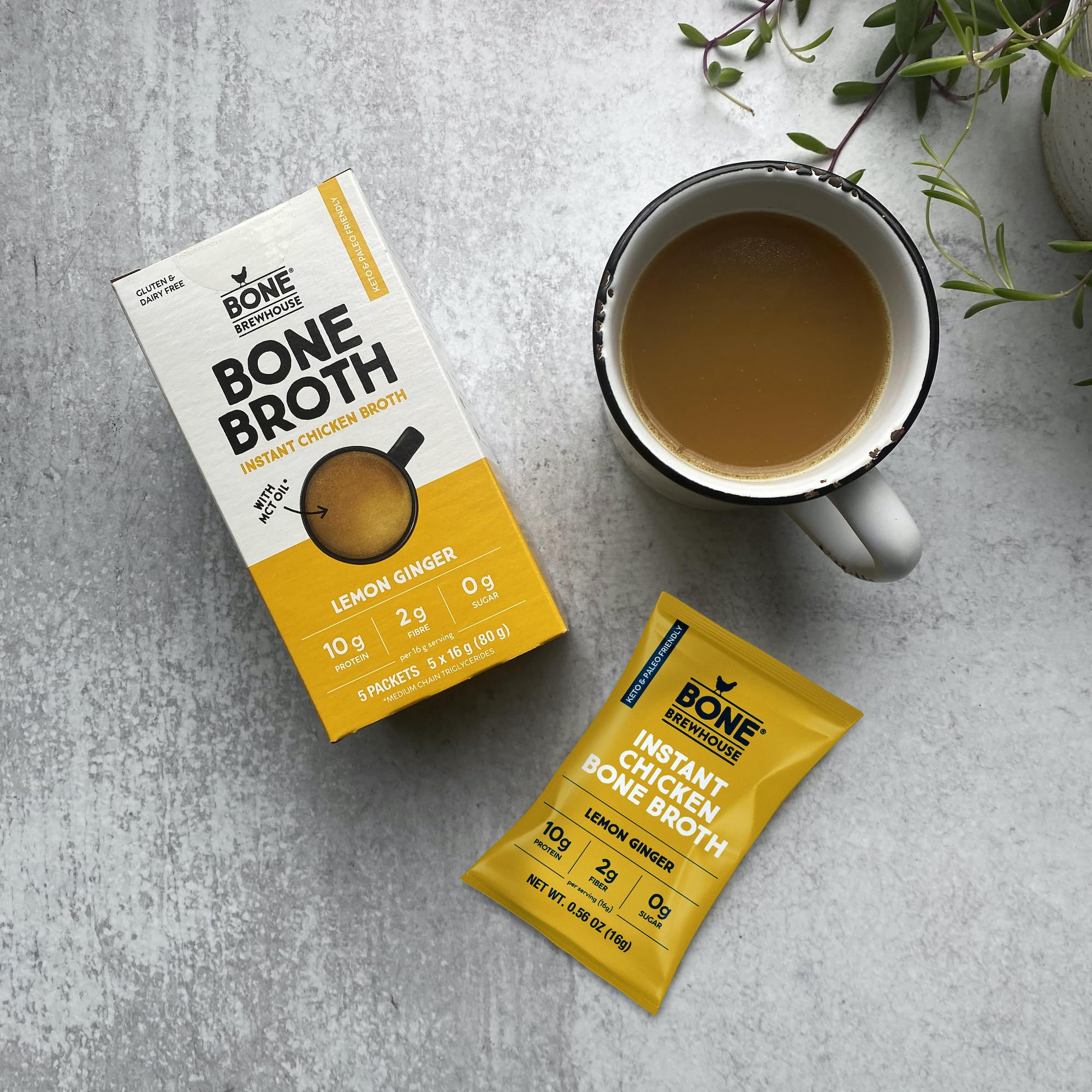 Bone Brewhouse - Chicken Bone Broth Protein Powder - Lemon Ginger