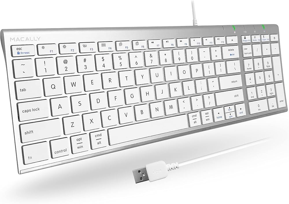 Amazon | MACALLY Mac/Windows用キーボード、 有線、スリム、 省