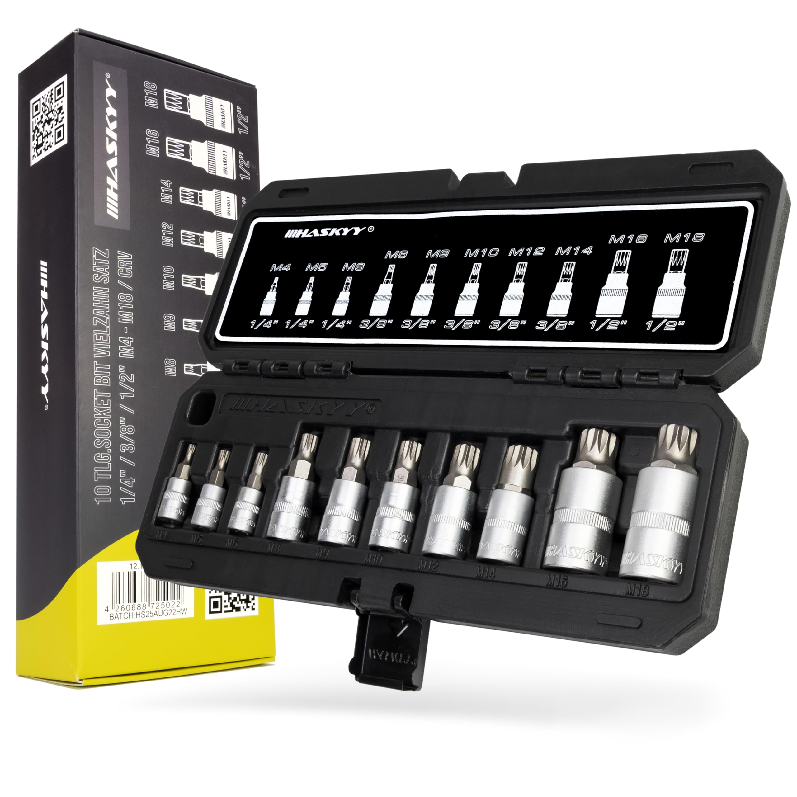 Set di chiavi a cricchetto XZN multidente 1/4