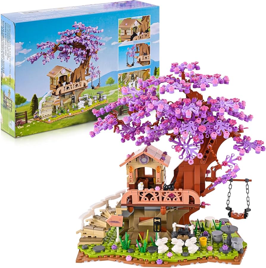 Amazon.com: JOJO&Peach Cherry Blossom Garden Building Set with LED