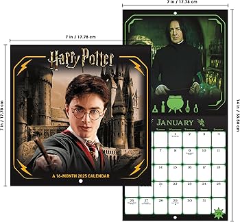 Amazon | 2025年 ハリーポッター ミニ壁掛けカレンダー | 輸入版カレンダー