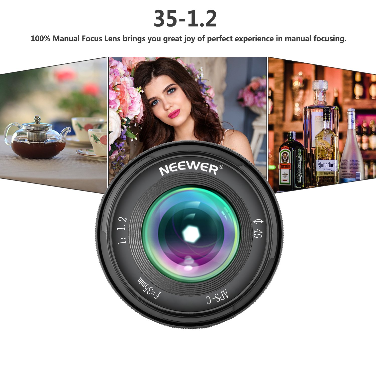Amazon.co.jp: Neewer 35mm F1.2 Large Aperture Prime APS-C Aluminum