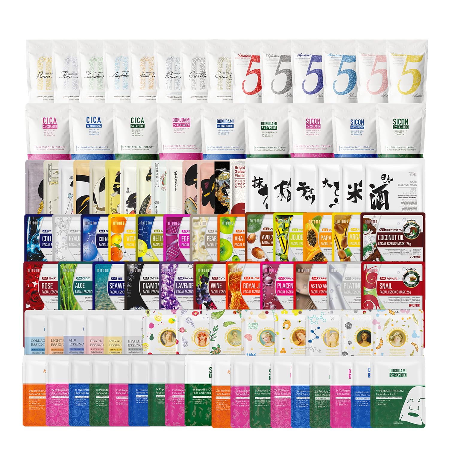 Amazon.co.jp: MITOMO LIFE フェイスパック 福袋 60枚 パック 福袋