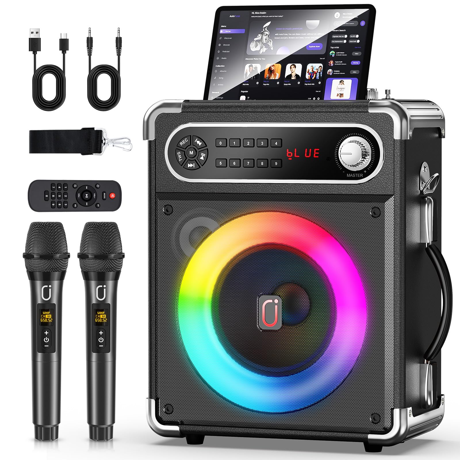 Amazon | JYX スピーカーセット 拡声器 ワイヤレスマイク2本