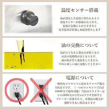 Amazon.co.jp: 電気フライヤー FL-DS6W 6L 二槽式 ミニフライヤー 卓上