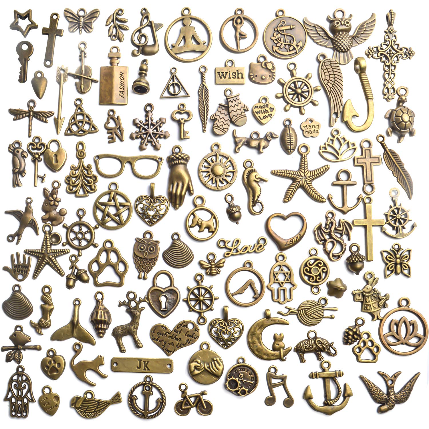 Amazon | ヴィンテージチャームバルク、100個アンティークブロンズ