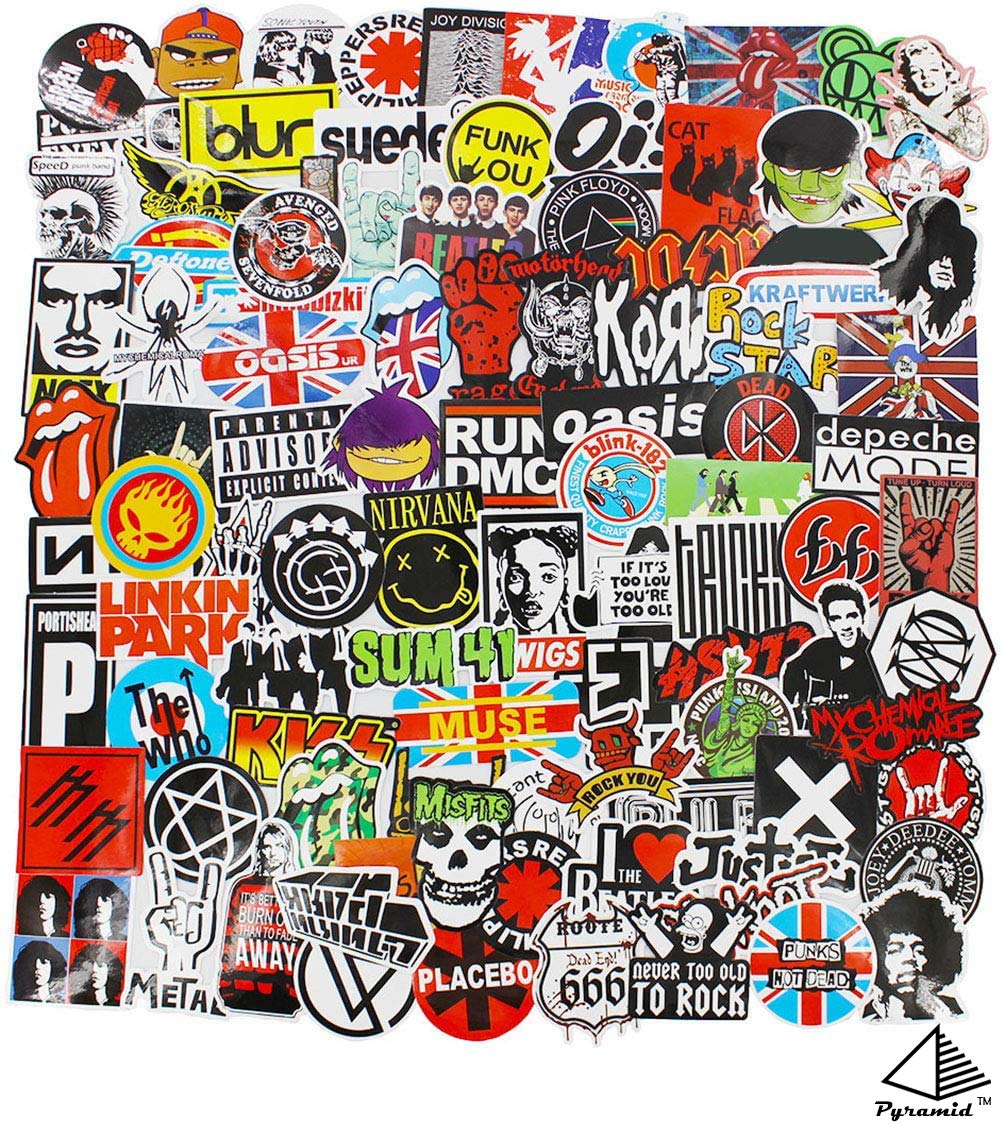 Amazon | バンドステッカーパックロックンロールステッカーデカール