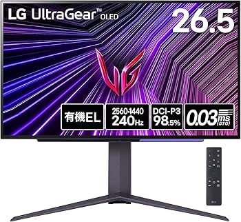 LG ゲーミング モニター UltraGear OLED 27GS95QE-B 26.5インチ/WQHD