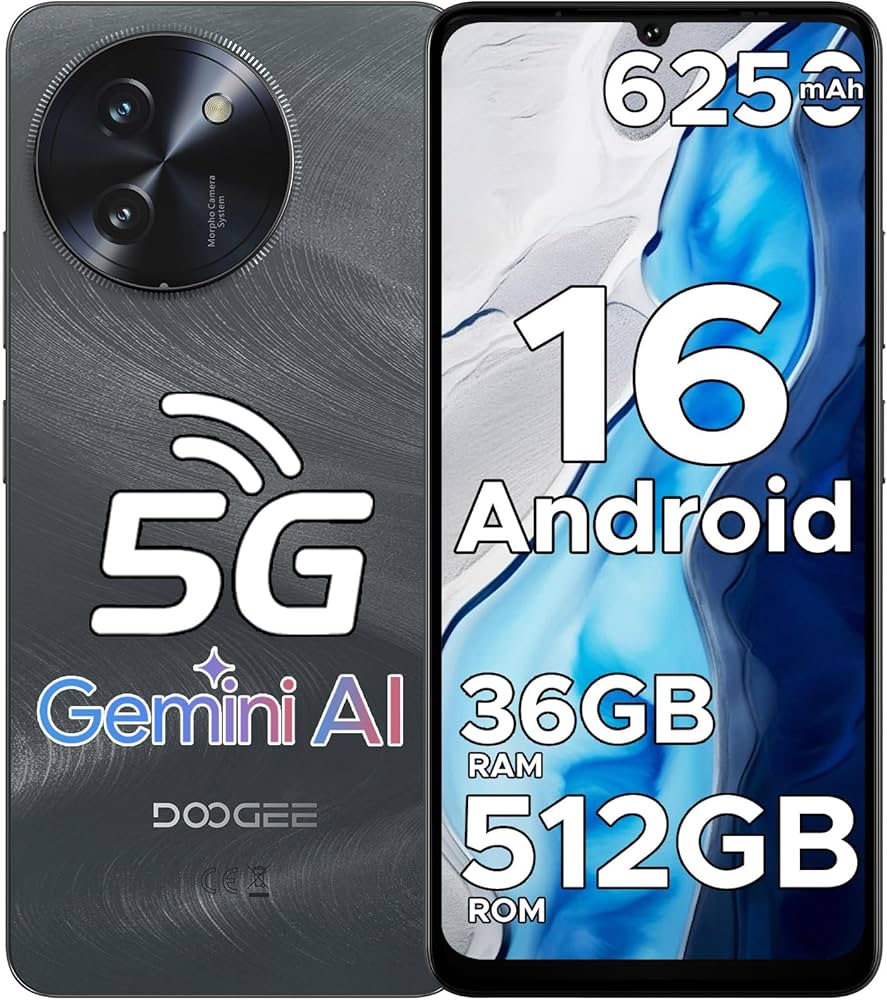 DOOGEE Note 59 Pro+ 5G Android 16 Smartphone-Gemini AI, 36GB+512GB