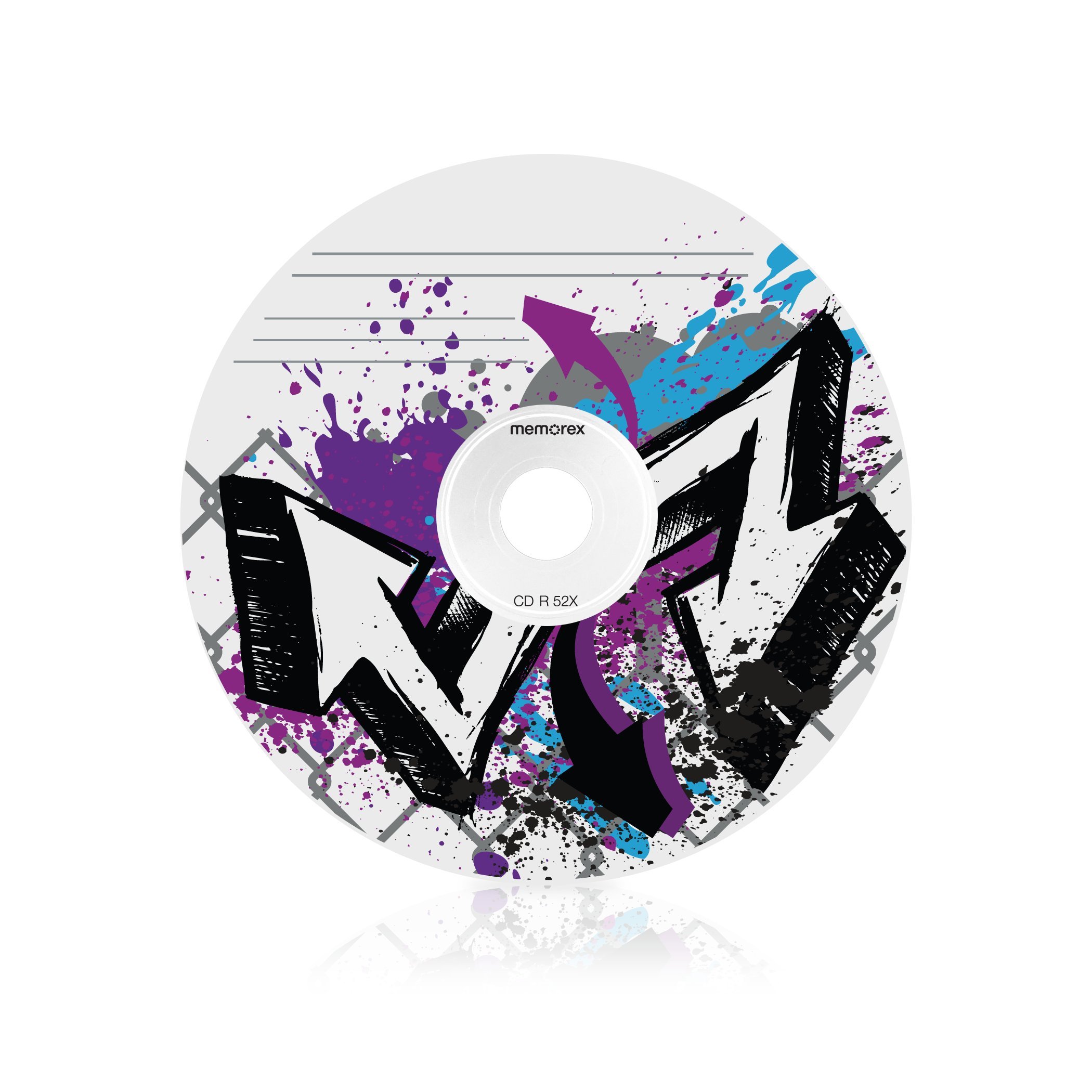 Amazon.com: Memorex 700MB 52X CDR 10 Pack Blister, Graffiti Design
