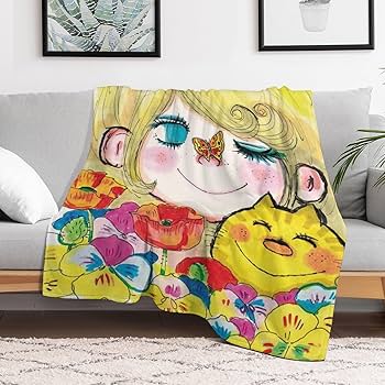 Amazon｜水森亜土 (73) エアコンブランケット ブランケット お昼寝