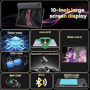 Amazon.com : Android 14 Tablet,10 inch Tablets, Octa Core CPU
