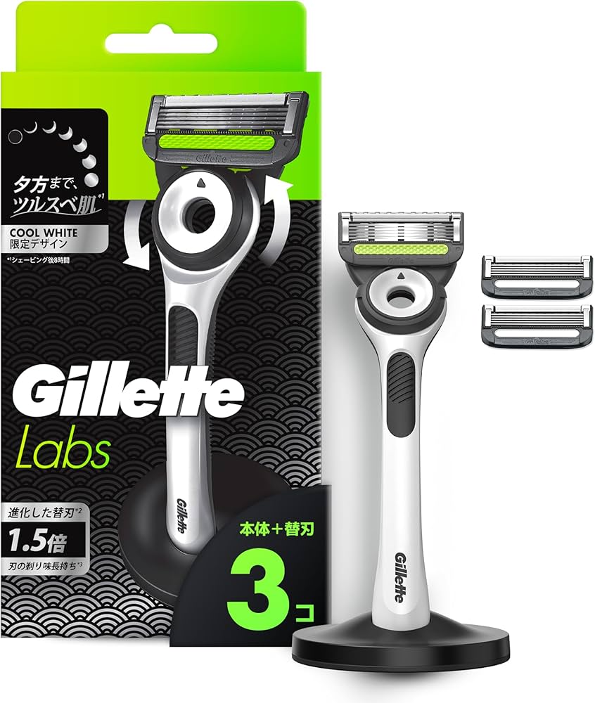 Amazon.co.jp: Gillette ジレット 髭剃り 本体 替刃 3個 スタンド付