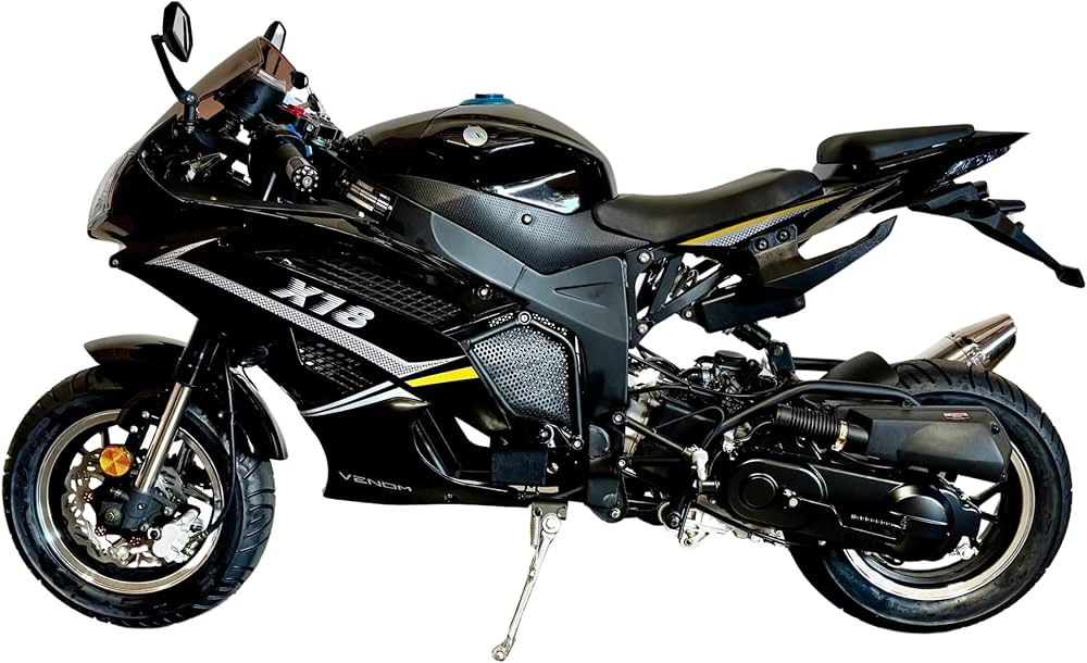 Amazon.com: 50cc Ninja Motorcycle Black | Venom x18 | 49cc Moped