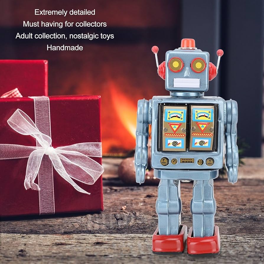 Amazon.co.jp: レトロなブリキのおもちゃのロボット、電動ヴィンテージ