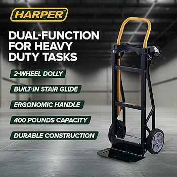 Harper Trucks Convertible Nylon Hand Truck w/ Stair Glides, 300lb
