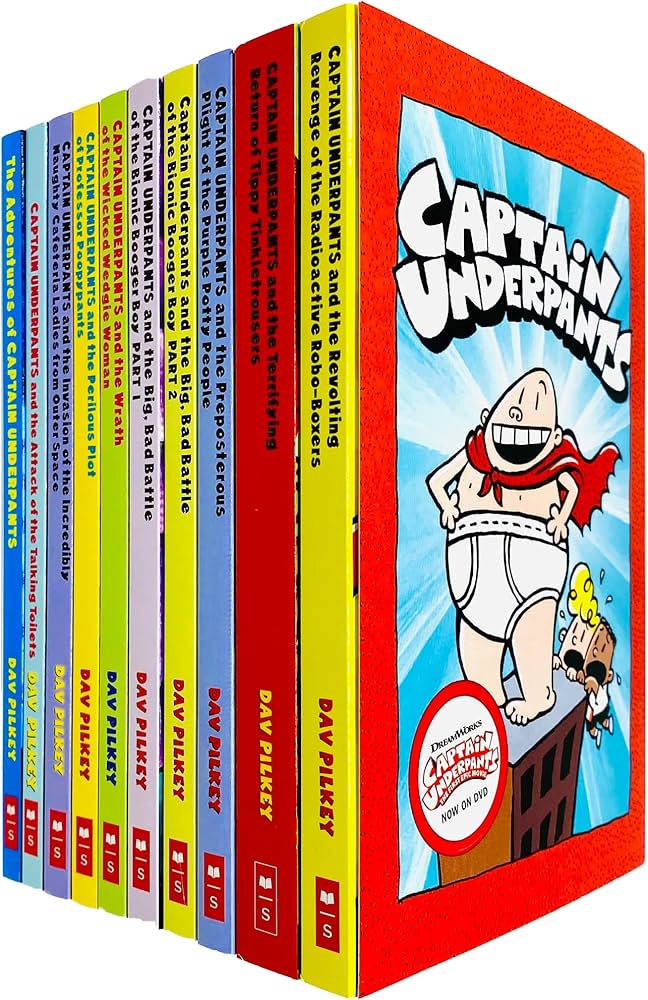 Captain Underpants Series 10 Books Collection Set by Dav Pilkey