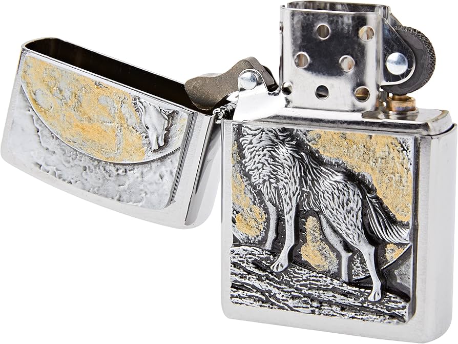 Amazon.co.jp: ヨーロッパ直輸入Zippo(ジッポー)：Wolf at Moonlight
