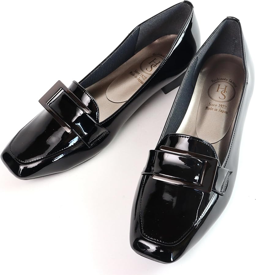 Amazon | [エイチエス] 日本製 スクエアトゥ エナメル ローファー
