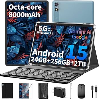 Amazon.com : Android 15 Tablet 10 inch, 2025 Tablet with Keyboard