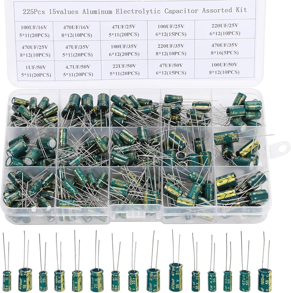 Amazon.co.jp: PENGLIN 225個 電解コンデンサ セット アルミ電解