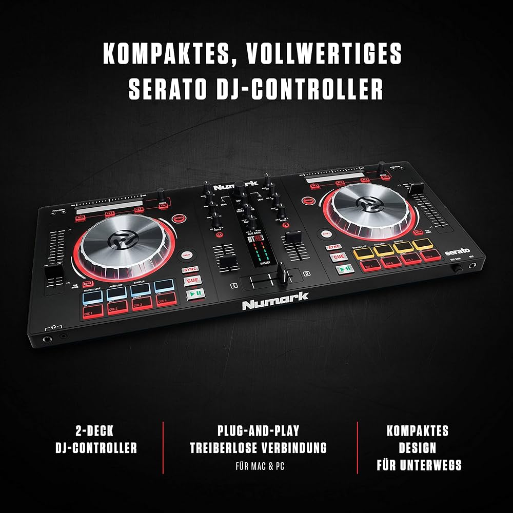 Numark Mixtrack Pro 3 - All-In-One 2-Deck DJ Controller für Serato