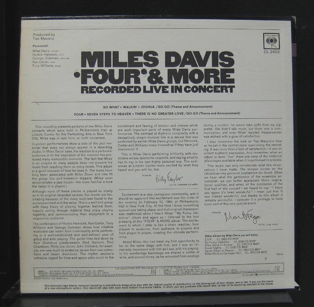 Amazon.com: Miles Davis - 'Four' & More Recorded Live In Concert