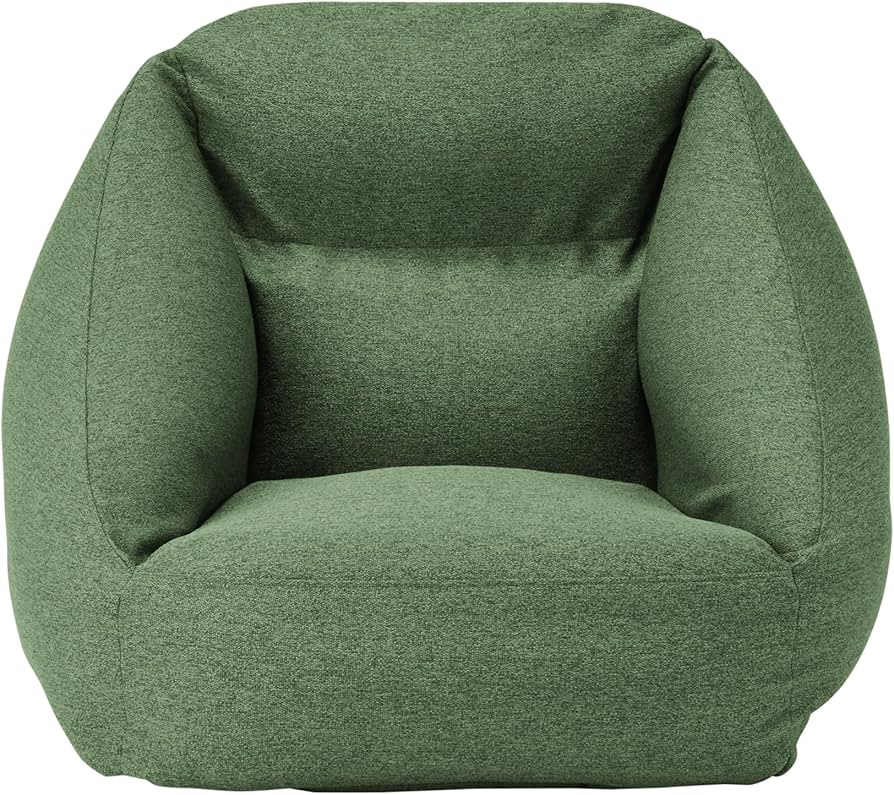 Amazon｜無印良品 空気でできたソファ グリーン 幅95×奥行95×高さ72.5