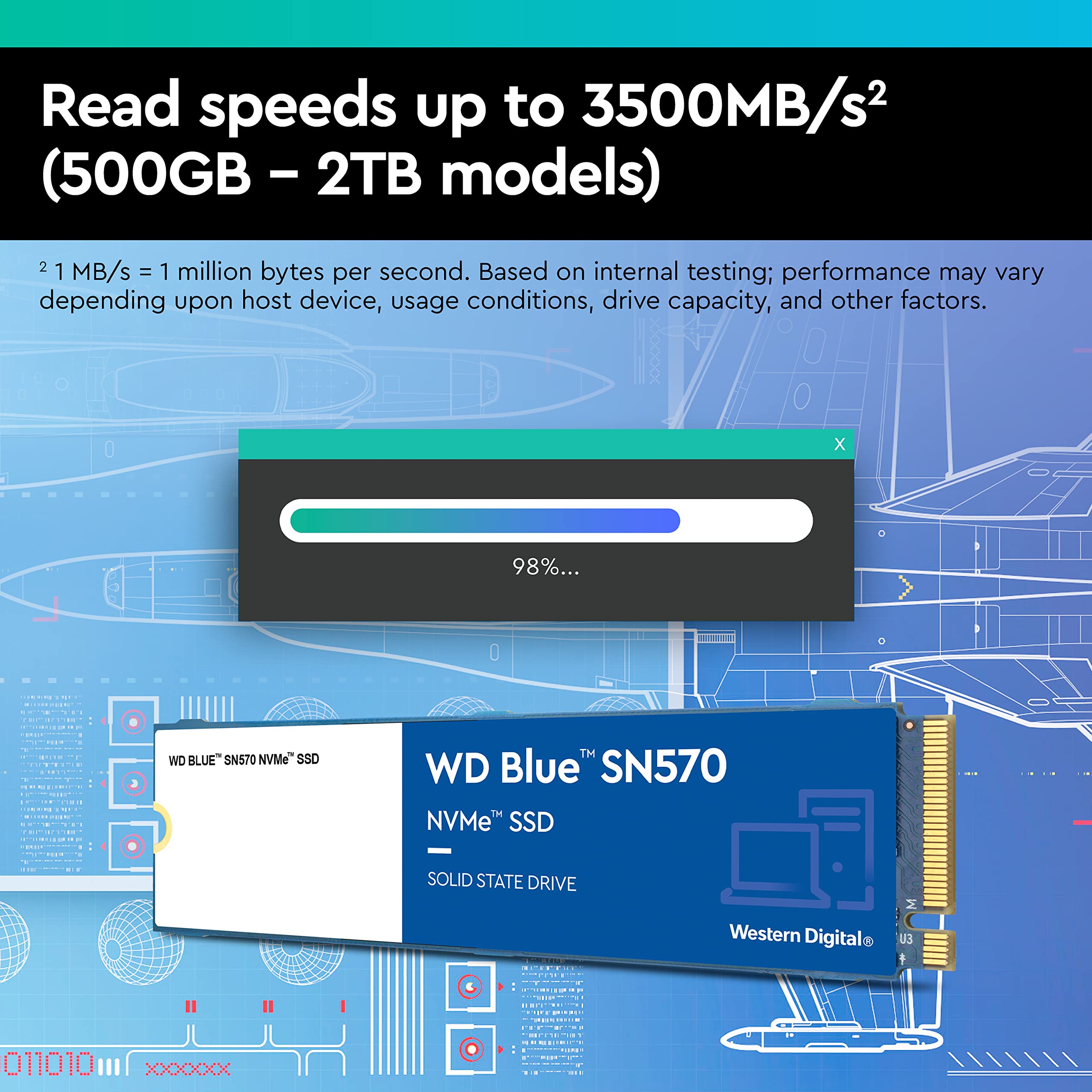 Amazon | Western Digital(ウエスタンデジタル) 2TB WD Blue SN570