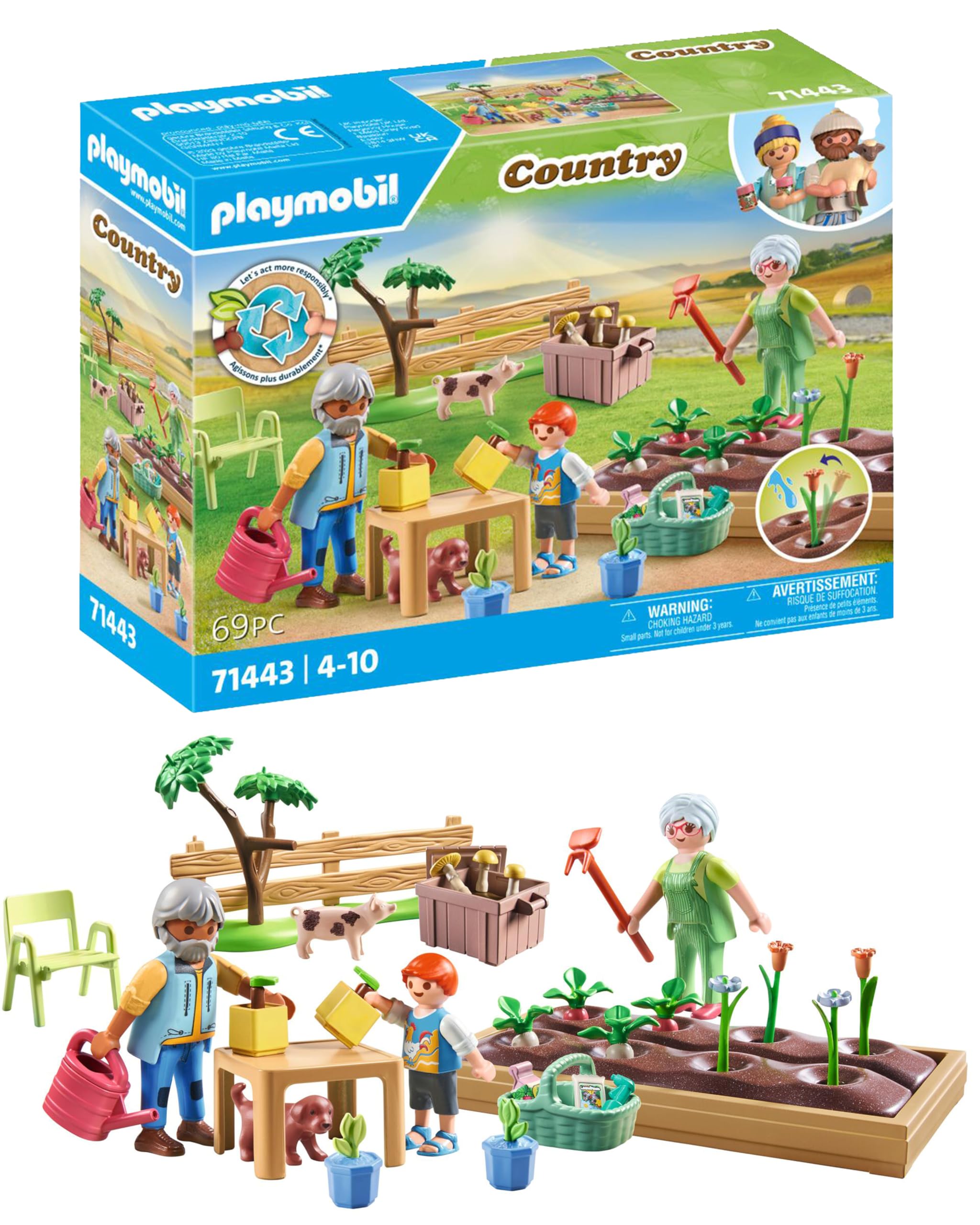Amazon.com: PLAYMOBIL Country 71443 Garden with Grandparents