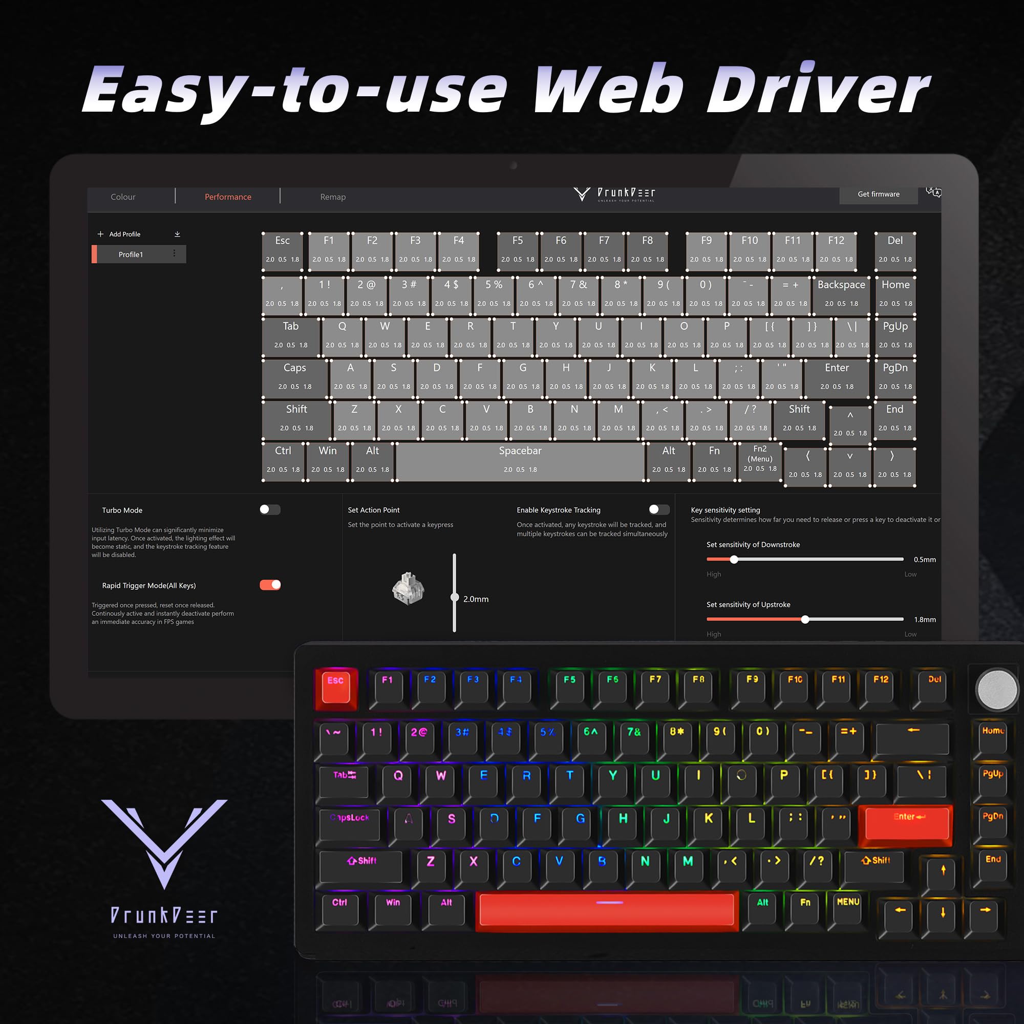 Amazon | DrunkDeer A75 ラピッドトリガー キーボード メカニカル