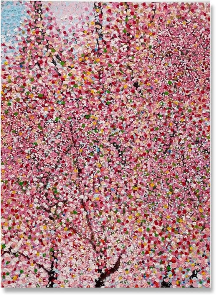Amazon.co.jp: ダミアン・ハースト 桜ポスター ピンク レッド ドット