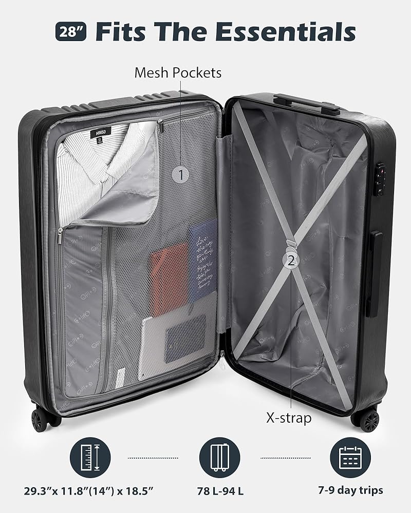 Amazon.com | Coolife Luggage PC+ABS Expandable Hardshell Suitcase