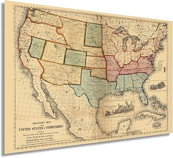 Amazon.co.jp: HISTORIX Vintage 1861 American Civil War Map - 24x32
