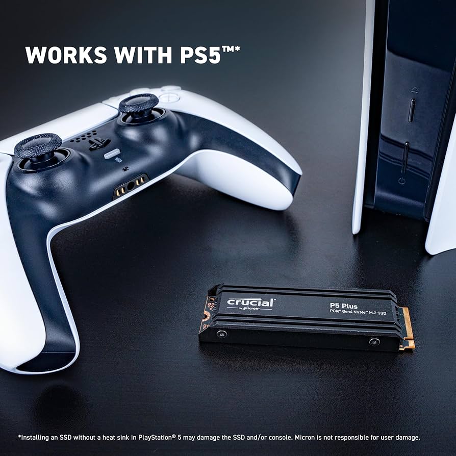 Crucial P5 Plus 2TB Gen4 NVMe M.2 Internal Gaming SSD with