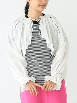 Amazon | [ビームスボーイ] シャツ コットン リネン ギャザー ボレロ