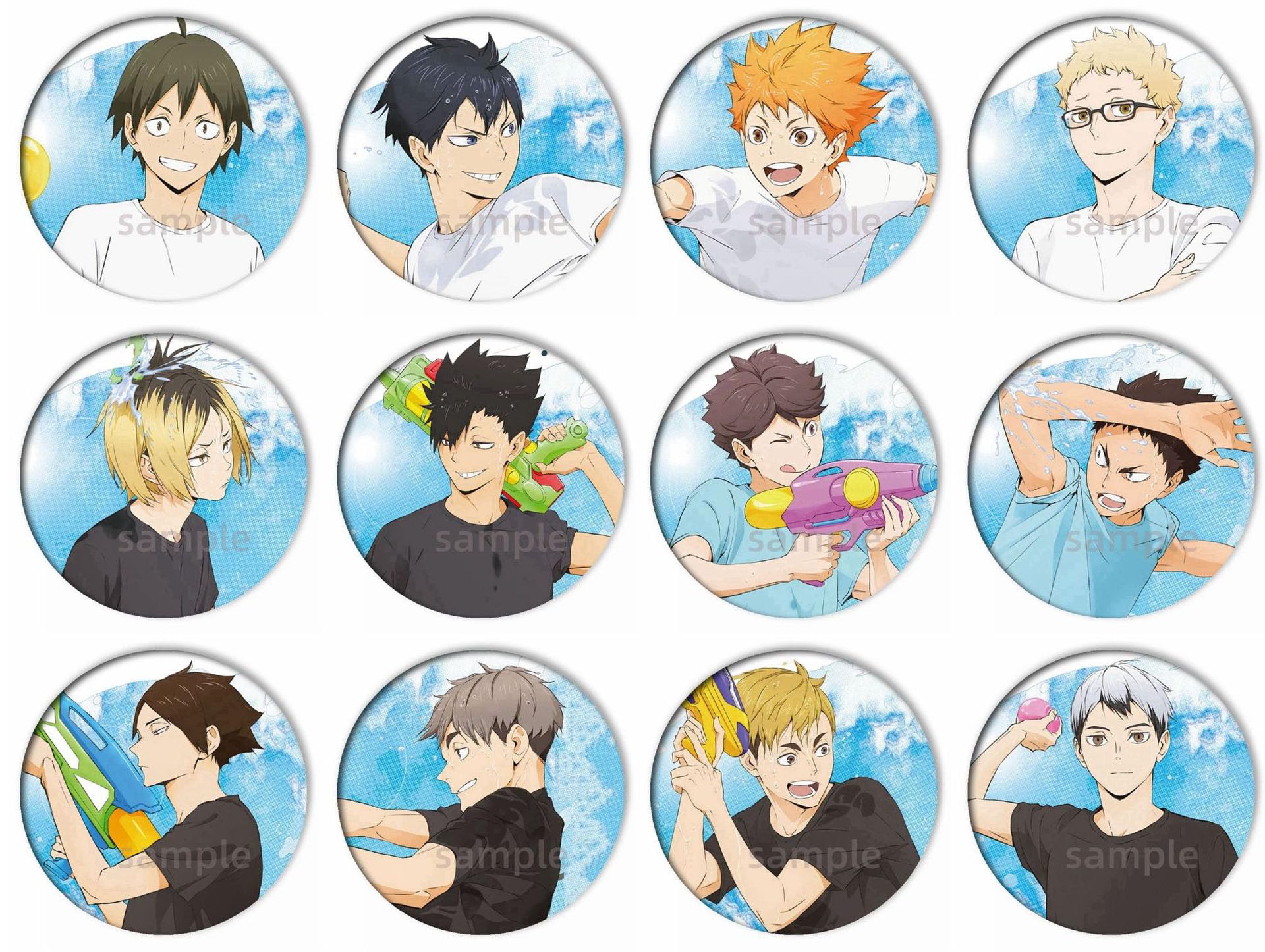 Amazon | ハイキュー 缶バッジ バッジセット 12枚セット 夏 水鉄砲