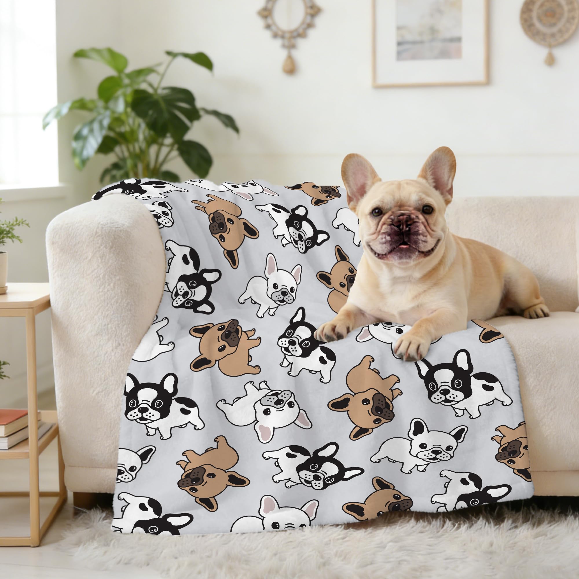 Amazon.com: Cute French Bulldog Blanket, Animal Dog Print Throw