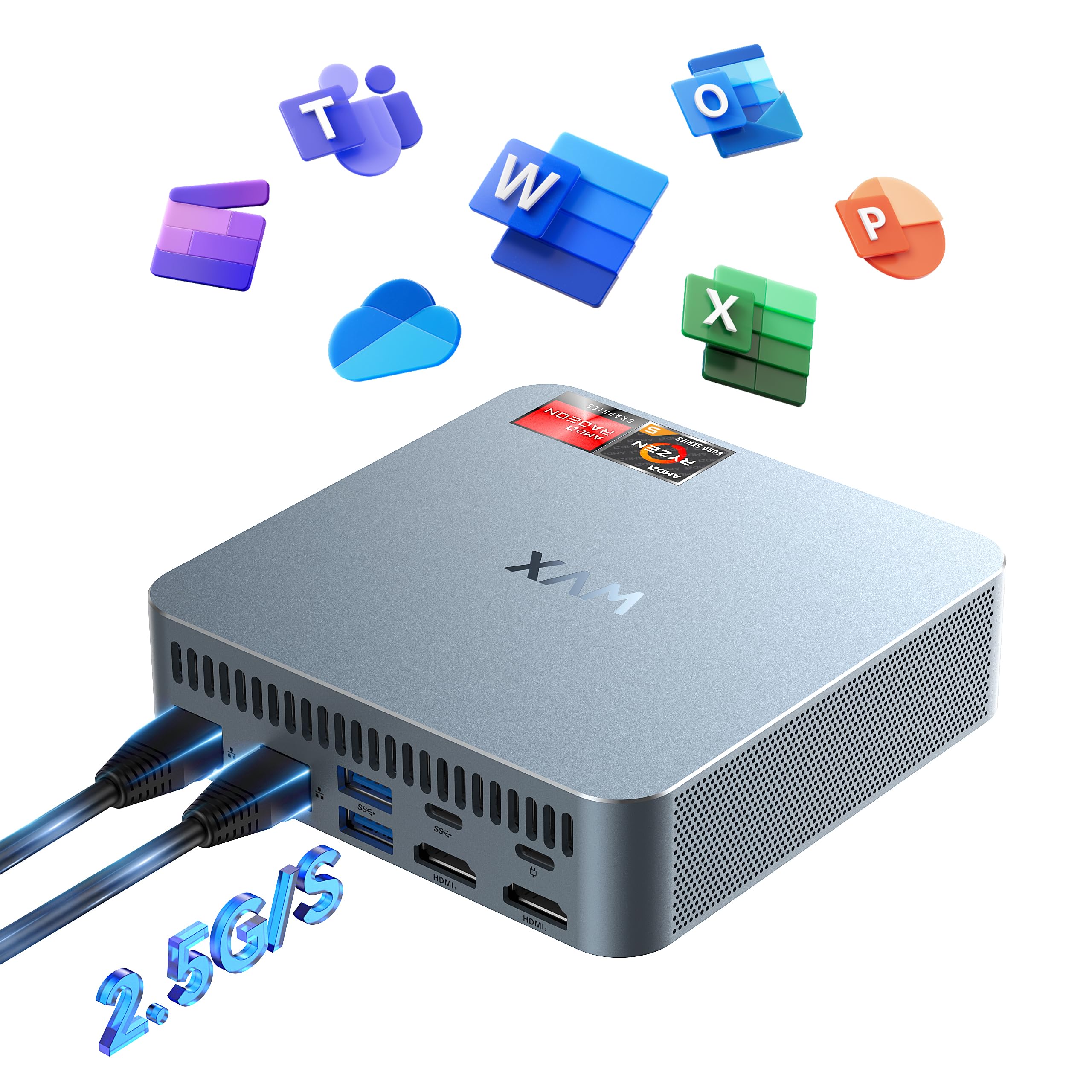 Amazon.co.jp: WVX ミニpc Ryzen5 6600H(最大4.50GHz) 32GB DDR5 512GB