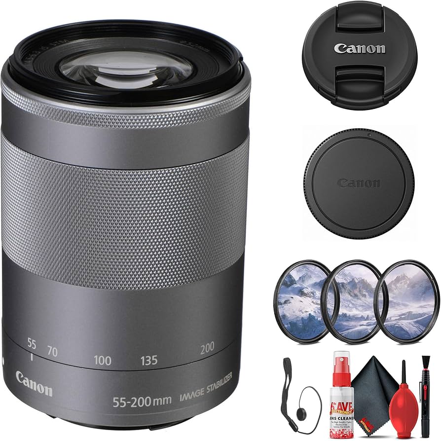 Amazon.com : Canon EF-M 55-200mm f/4.5-6.3 is STM Lens (Silver