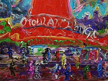 Amazon.co.jp: 鈴木康雄 「ムーランルージュ」パリ 真筆 油絵 絵画