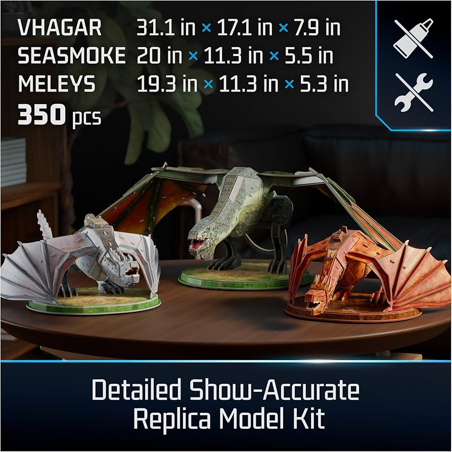 Amazon.com: 4D Build, House of The Dragon Dragon 3-Pack 3D Model